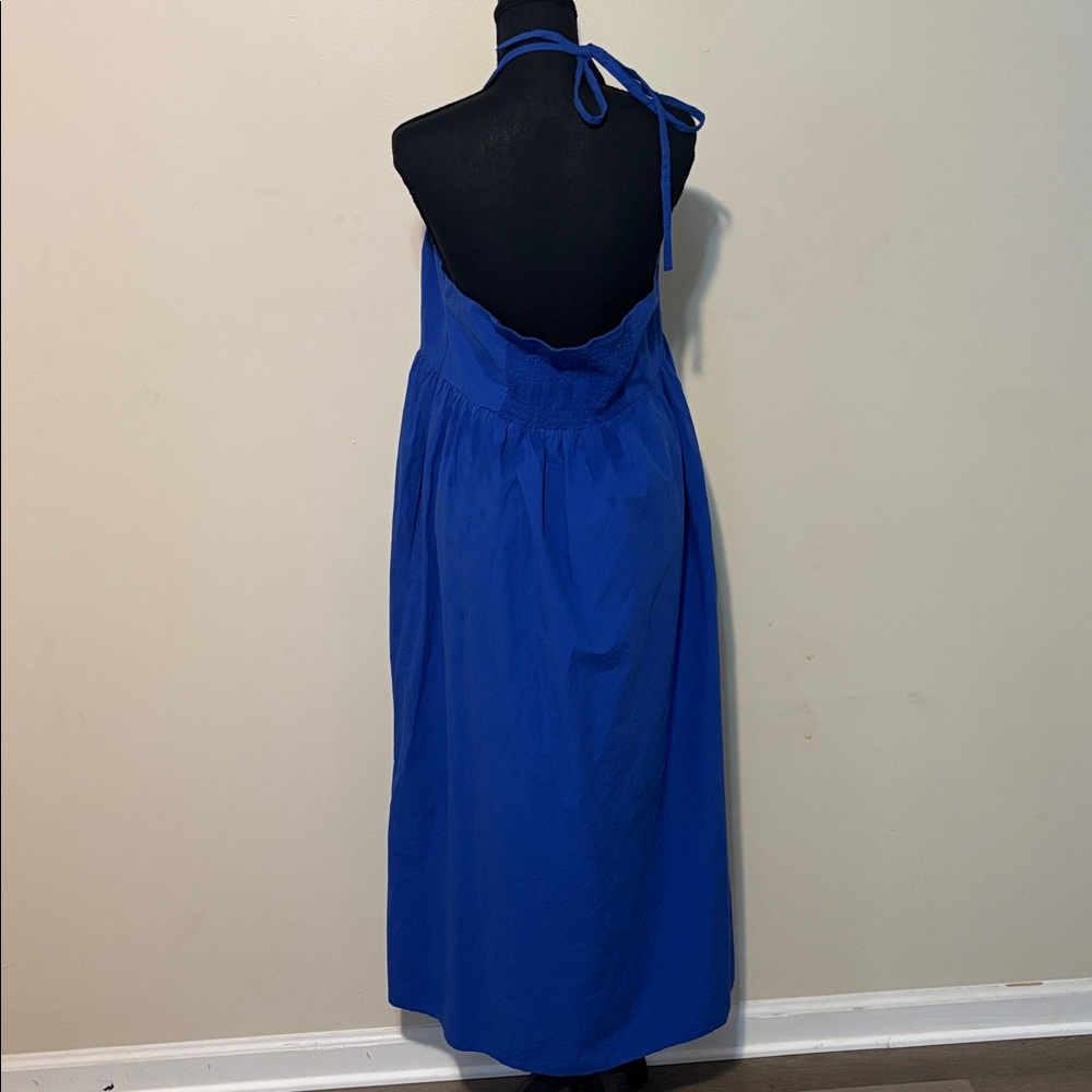 Universal Thread Royal Blue Halter Maxi Dress with side pockets. - Picture 2 of 8